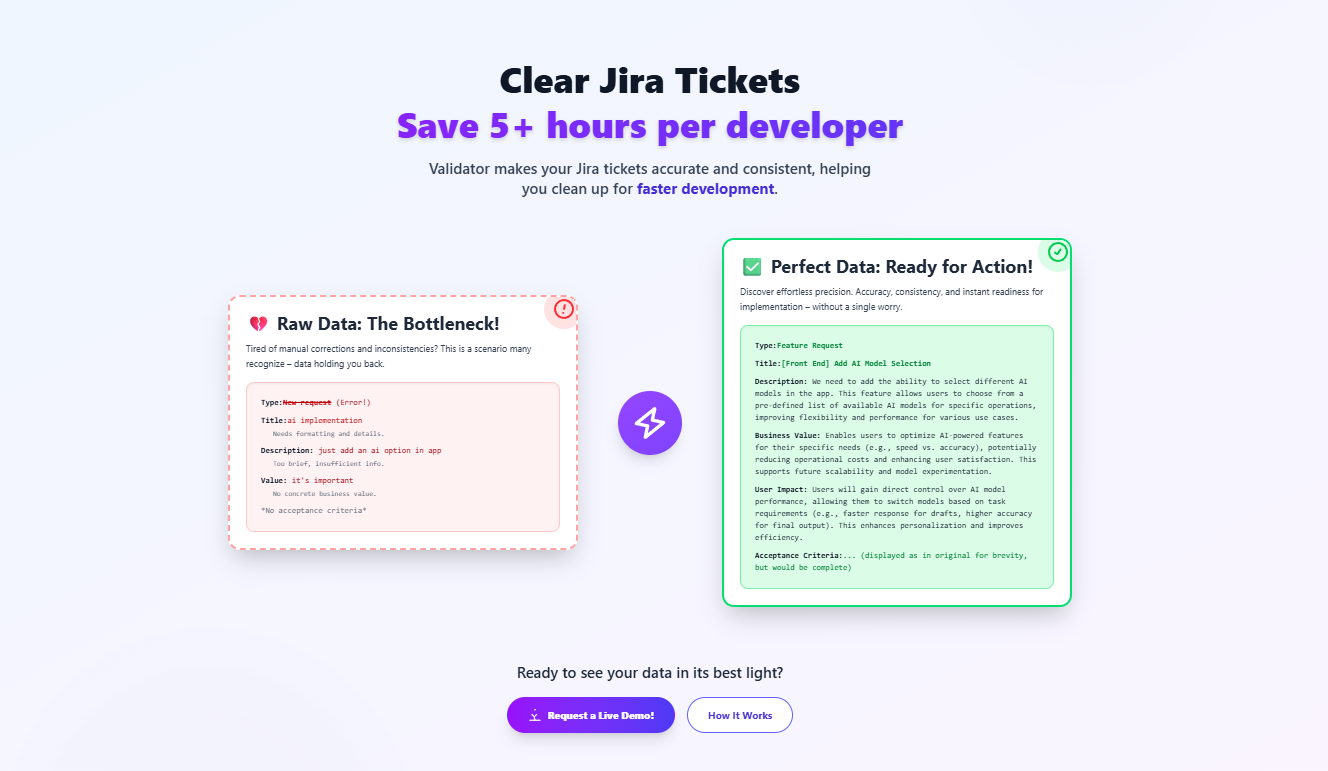 JiraGuard - AI-Powered Ticket Validator for Productive Development Teams